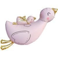 37" Matte Pink Baby Stork Delivery Balloon