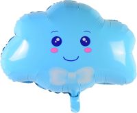 18" Blue Smiley Face Cloud Balloon
