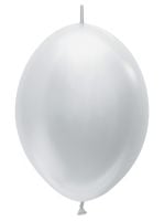 12" Satin Silver Link-O-Loons (25pcs) Sempertex Balloons
