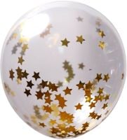 12" Clear Star Confetti Gold (50pcs)