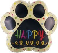 18" Happy Birthday Brown Dog Paw Balloon