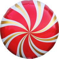 18" Candy Swirl Red Peppermint Balloon