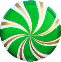 18" Candy Swirl Green Peppermint Balloon
