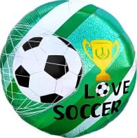 18" Love Soccer Trophy Balloon