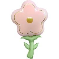 33" Matte Pink Stemmed Flower Balloon