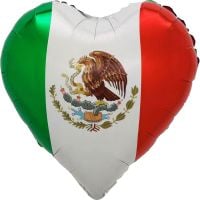 18" Mexican Flag Heart Balloon