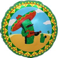 18" Mexico Musical Cactus with Sombrero Balloon