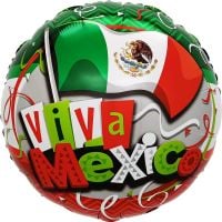 18" Viva Mexico Mexican Flag Balloon
