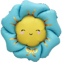 40" Blue Kawaii Flower Balloon