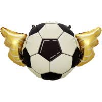 20" Soccer Ball With Golden Wings Balloon