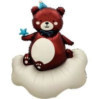 48" Teddy Bear on a Cloud Blue Balloon