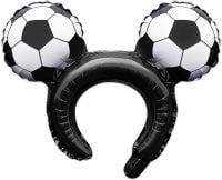 16" Soccer Ball Black Mouse Ears Balloon