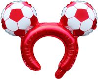 16" Soccer Ball Red Mouse Ears Balloon