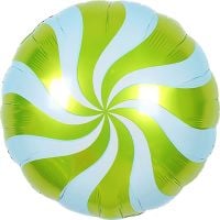 18" Candy Swirl Lime Green Balloon