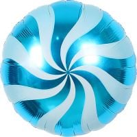 18" Candy Swirl Blue Balloon
