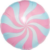 18" Candy Swirl Baby Pink Balloon