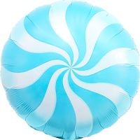 18" Candy Swirl Baby Blue Balloon