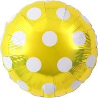 18" Candy Dots Yellow Balloon