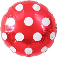 18" Candy Dots Red Balloon