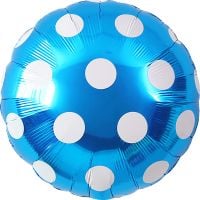 18" Candy Dots Blue Balloon