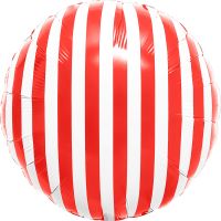 18" Striped Candy Red Balloon