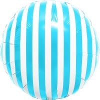 18" Striped Candy Blue Balloon