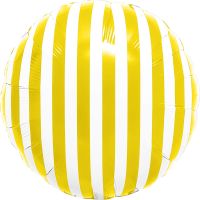 18" Striped Candy Yellow Balloon