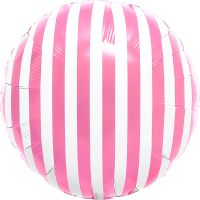 18" Striped Candy Pink Balloon