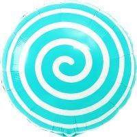 18" Candy Spiral Blue Balloon