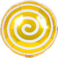 18" Candy Spiral Yellow Balloon