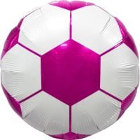 18" Soccer Ball Pink and White Balloon