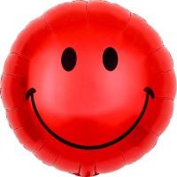 18" Smiley Face Red Balloon