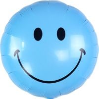 18" Smiley Face Blue Balloon