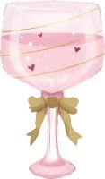 35" Anniversary Pink Champagne Glass Balloon