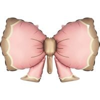 37" Matte Pink Bow with Latte Trim Balloon