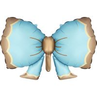 37" Matte Blue Bow with Latte Trim Balloon