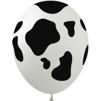 12" Cow Print White (50pcs) Balloons