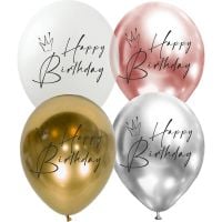 12" Happy Birthday Crown Assortment (50pcs) Balloons