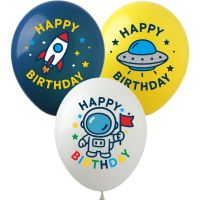 12" Happy Birthday Space (50pcs) Balloons