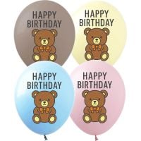 12" Happy Birthday Teddy Bear (50pcs) Balloons