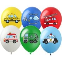 12" City Vehicles Assortment (50pcs) Balloons