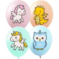 12" Unicorn Dragon and Owl Assortment (50pcs) Balloons