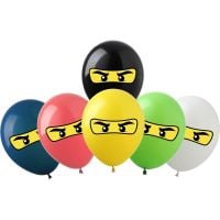 12" Ninja Face Assortment (50pcs) Balloons
