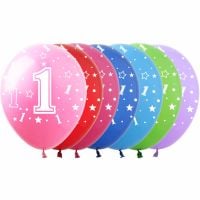 12" Number 1 Assortment (50pcs) Balloons
