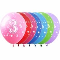 12" Number 3 Assortment (50pcs) Balloons