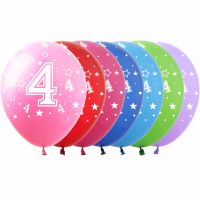12" Number 4 Assortment (50pcs) Balloons