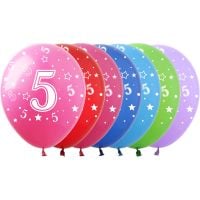 12" Number 5 Assortment (50pcs) Balloons