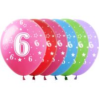 12" Number 6 Assortment (50pcs) Balloons