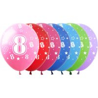 12" Number 8 Assortment (50pcs) Balloons