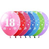 12" Number 18 Assortment (50pcs) Balloons